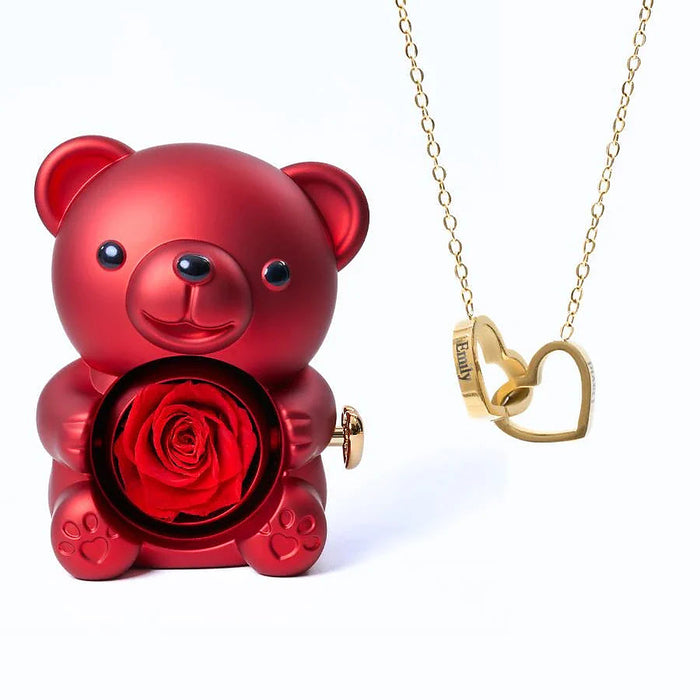 Milona Rosbjörn – Personligt halsband med rosbox – bild 1